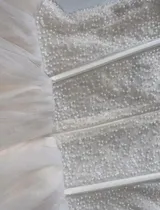 Oh polly sukienka biała calliope mini gorsetowa z tiulową spódnicą, długi rękaw – Detal