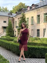 VeraMorelle Sukienka bordowa – Na sobie